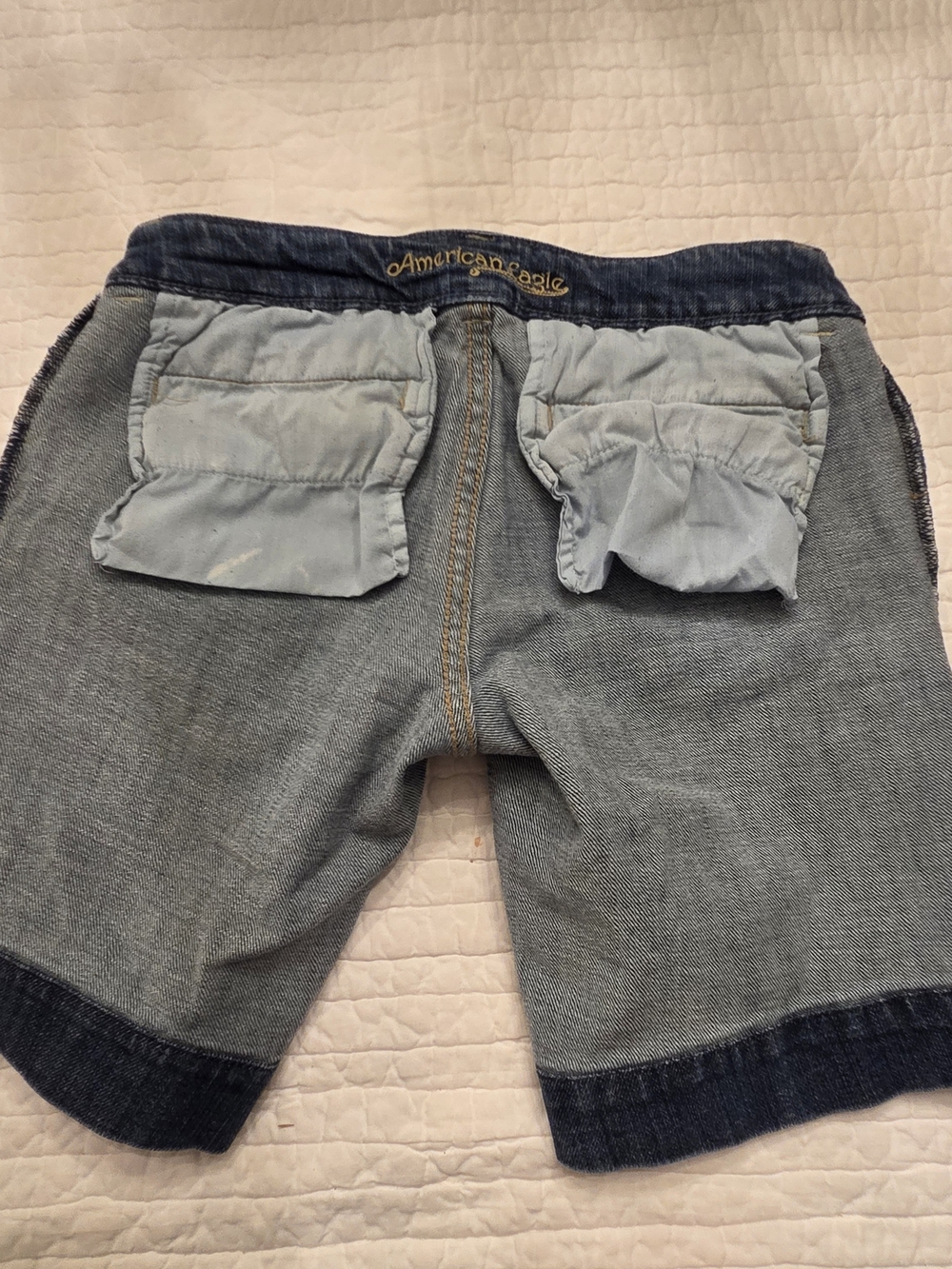 American Eagle Outfitters Navy Blue Denim Detail Shorts Size 00 - Picture 6 of 8